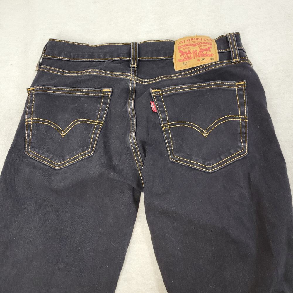 Levis Jeans Womens Size 30X30 Black Skinny Straight Pants WPL 423 Gorpcore Y2k - Picture 12 of 14